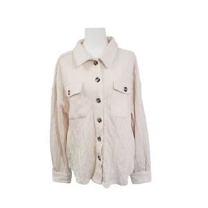 NEW CAMILLE & CO women's sweater jacket shacket in cream